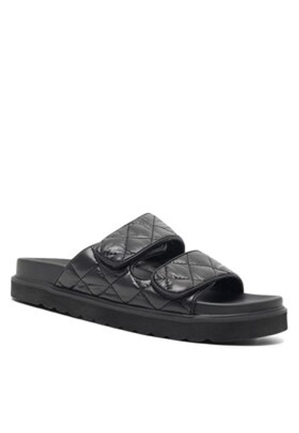DeeZee Klapki H86009-6A Czarny. Kolor: czarny. Materiał: skóra