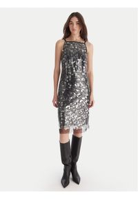 DKNY Sukienka koktajlowa DD54AN04 Srebrny Slim Fit. Kolor: srebrny. Materiał: syntetyk. Styl: wizytowy #1