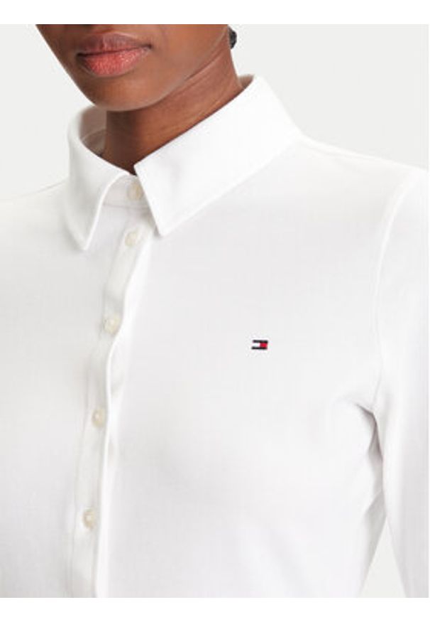 TOMMY HILFIGER - Tommy Hilfiger Koszula 1985 WW0WW43528 Écru Slim Fit. Materiał: bawełna