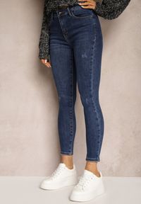 Renee - Niebieskie Jeansy Skinny z Przetarciami Irialine. Kolor: niebieski #3