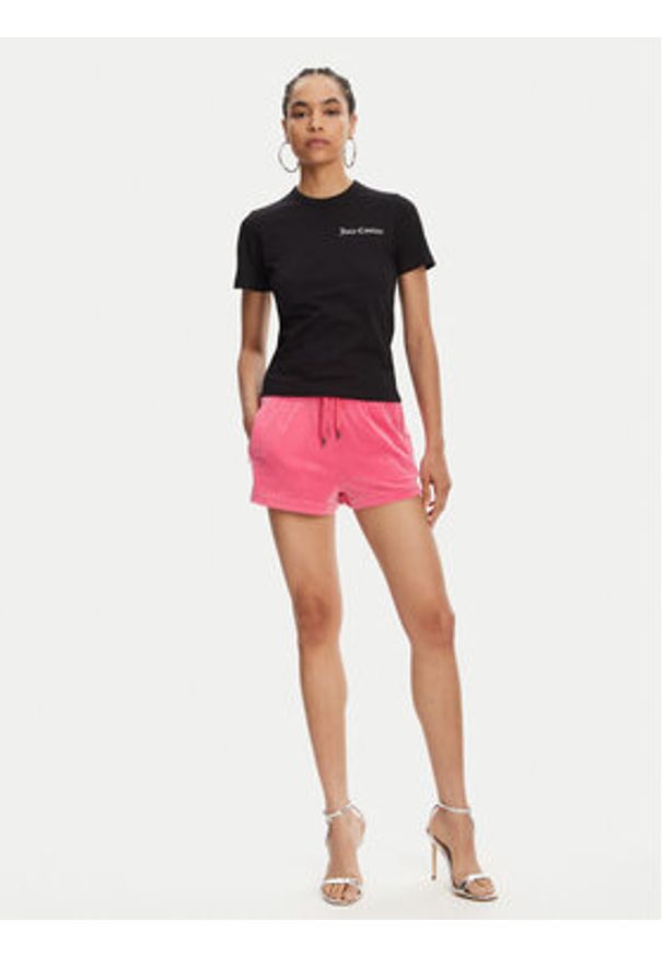 Juicy Couture T-Shirt La Beach JCWCT125319 Czarny Regular Fit. Kolor: czarny. Materiał: bawełna
