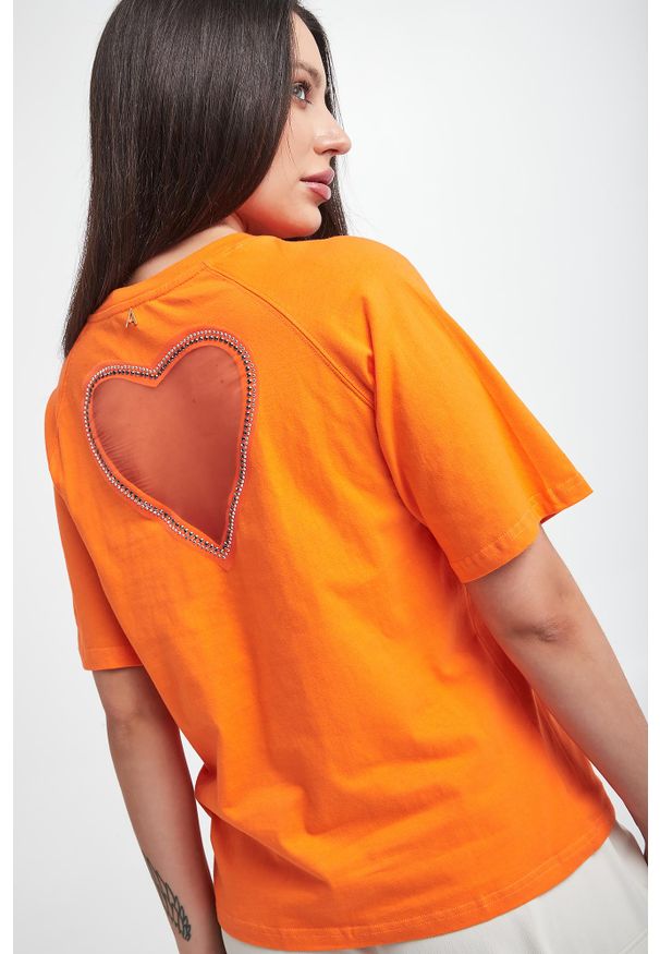Twinset Milano - T-shirt damski TWINSET. Materiał: bawełna. Wzór: aplikacja