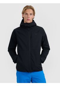 4f - 4F Kurtka softshell wiatroodporna membrana 10000 męska - czarna M. Kolor: czarny. Materiał: softshell. Technologia: Primaloft. Sport: turystyka piesza, wspinaczka