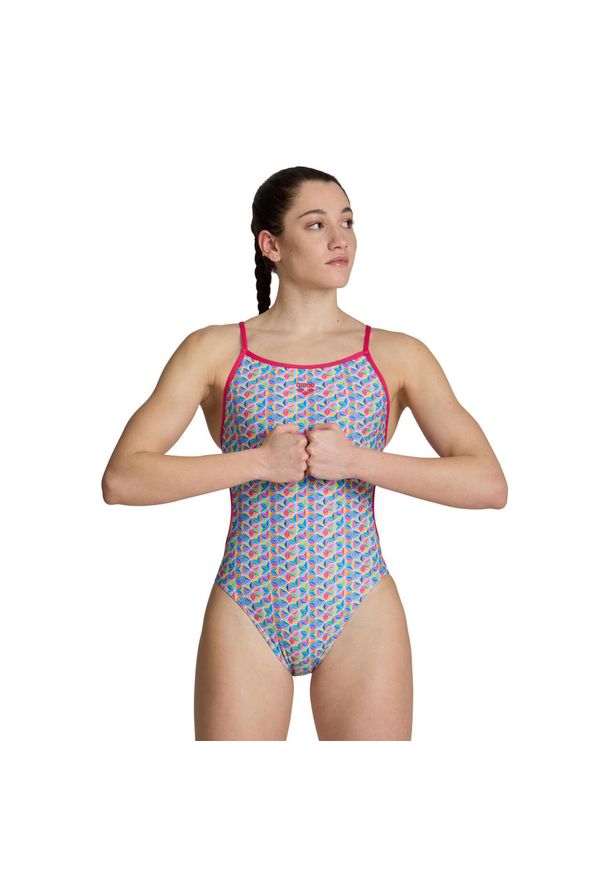 Strój Kąpielowy damski Arena Starfish Swimsuit Lace. Kolor: biały, wielokolorowy. Materiał: materiał
