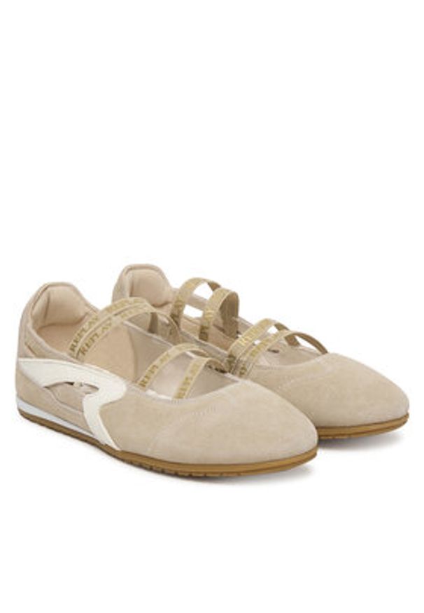 Replay - REPLAY Baleriny GWSN2 .000.C0008L Beżowy. Kolor: beżowy. Materiał: zamsz, skóra