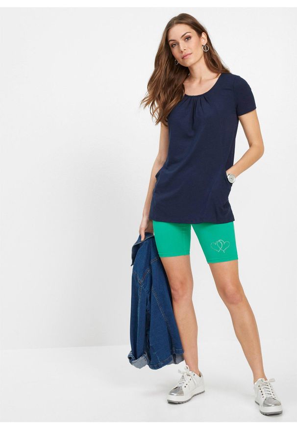 bonprix - Długi shirt z wiskozą. Kolor: niebieski. Materiał: wiskoza. Długość: długie