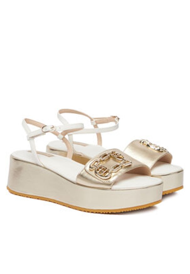 Liu Jo Sandały Flo 01 SA6137 PX026 Złoty. Kolor: złoty. Materiał: skóra