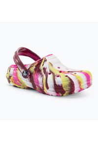 Klapki dziecięce Crocs Classic Lined Marbled Clog electric. Kolor: różowy