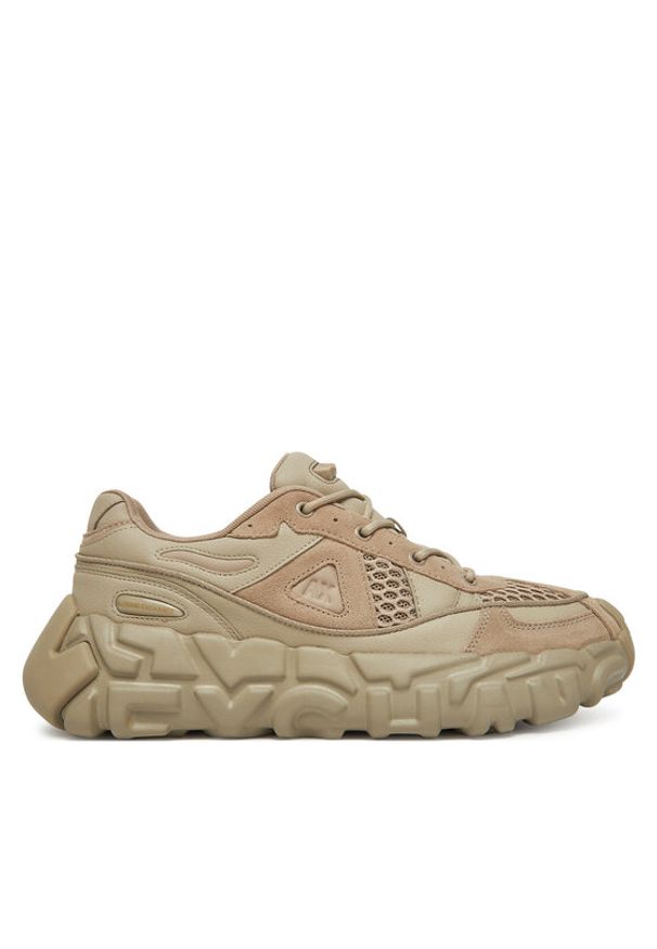 Armani Exchange Sneakersy XUX269 XV960 01825 Beżowy. Kolor: beżowy. Materiał: skóra