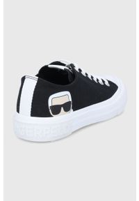 Karl Lagerfeld tenisówki KAMPUS III damskie kolor czarny. Nosek buta: okrągły. Zapięcie: sznurówki. Kolor: czarny. Materiał: guma