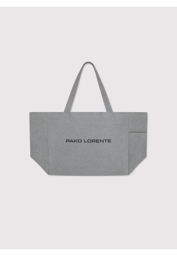Pako Lorente - PAKO LORENTE - Szara duża torba materiałowa unisex. Kolor: szary. Materiał: materiał