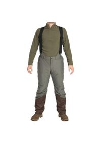 SOLOGNAC - Spodnie Solognac 100 Warm -20°C. Kolor: zielony. Materiał: materiał, tkanina. Sport: outdoor, turystyka piesza #2