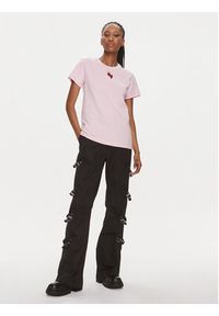 Pinko T-Shirt 100789 A1P8 Różowy Regular Fit. Kolor: różowy. Materiał: bawełna #5