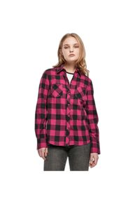 Damska koszula w kratę z flaneli Urban Classics. Kolor: fioletowy, wielokolorowy, czarny #1
