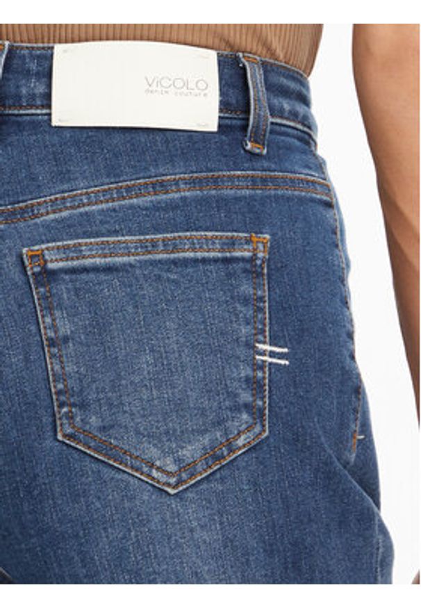 ViCOLO Jeansy DD5078 Niebieski Wide Leg. Kolor: niebieski