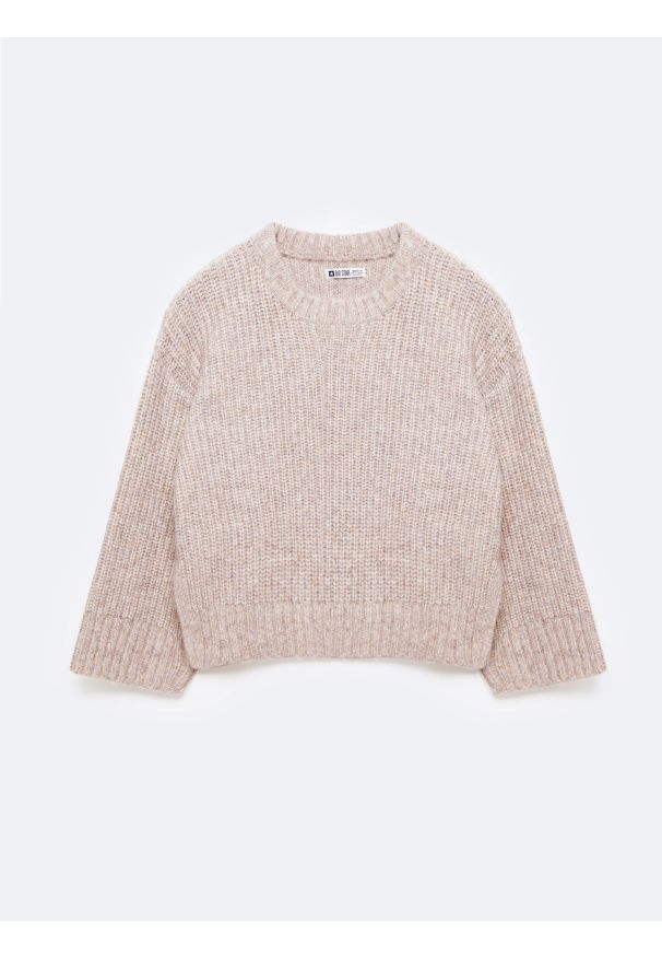 Big-Star - Sweter damski ze stójką beżowy Amaya 805. Typ kołnierza: kołnierzyk stójkowy. Kolor: beżowy. Materiał: materiał, dzianina, jeans. Styl: elegancki