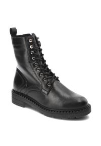 Czarne Botki Marco Tozzi Buty Ocieplane Damskie. Okazja: na co dzień. Kolor: czarny. Materiał: skóra. Obcas: na obcasie. Styl: casual, klasyczny, elegancki. Wysokość obcasa: niski