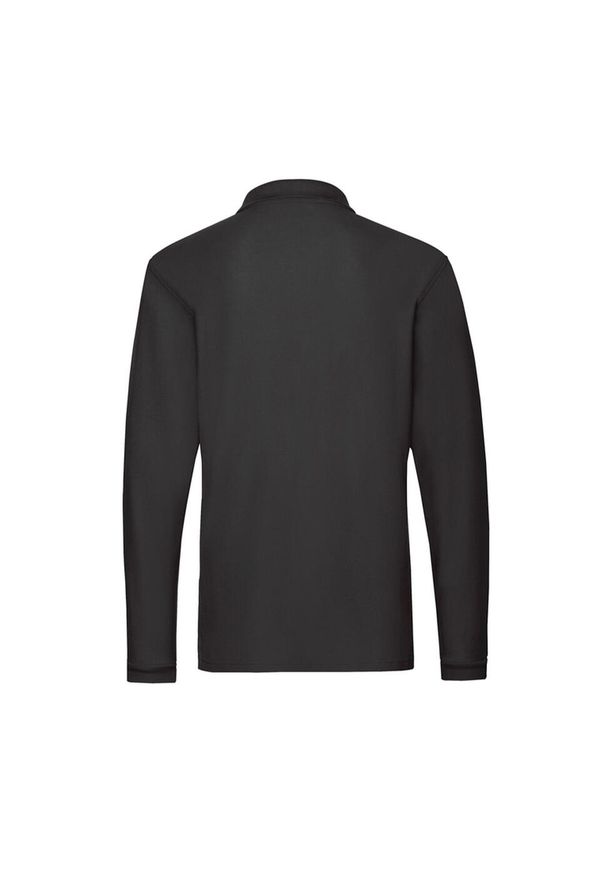FRUIT OF THE LOOM - Męska Koszulka Polo Premium Z Długim Rękawem. Typ kołnierza: polo. Kolor: czarny. Długość rękawa: długi rękaw. Długość: długie