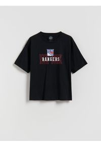 Reserved - T-shirt NHL Rangers - czarny. Kolor: czarny. Materiał: bawełna, dzianina