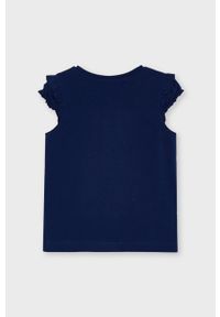 Mayoral - T-shirt dziecięcy. Okazja: na co dzień. Kolor: niebieski. Materiał: bawełna, dzianina, elastan. Długość rękawa: krótki rękaw. Długość: krótkie. Wzór: aplikacja. Styl: casual #2