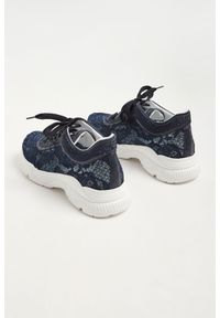 Sneakersy CESARE CASADEI. Materiał: materiał, skóra. Wzór: ażurowy #6