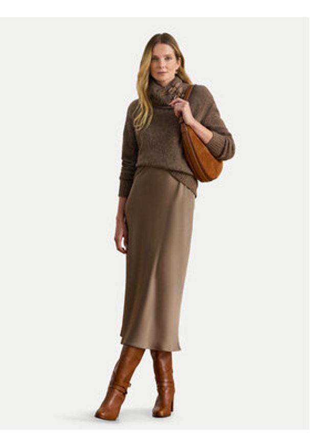 Lauren Ralph Lauren - LAUREN RALPH LAUREN Golf 200979663002 Brązowy Relaxed Fit. Typ kołnierza: golf. Kolor: brązowy. Materiał: wełna, syntetyk