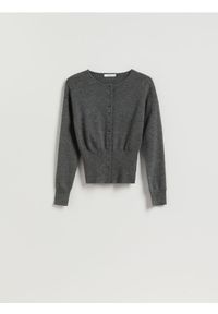 Reserved - Kardigan z domieszką wełny - szary. Kolor: szary. Materiał: wełna #1