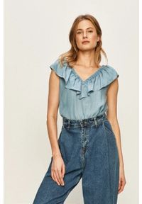 Lee - LEE RUFFLE TANK DAMSKA BLUZKA SKY BLUE L46GIINR