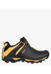Casu - Czarne buty trekkingowe skórzane sznurowane casu mxc6642-l. Kolor: brązowy, wielokolorowy, czarny. Materiał: skóra