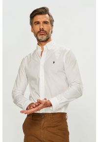 Polo Ralph Lauren - Koszula. Typ kołnierza: polo. Kolor: biały. Materiał: tkanina. Wzór: gładki #1