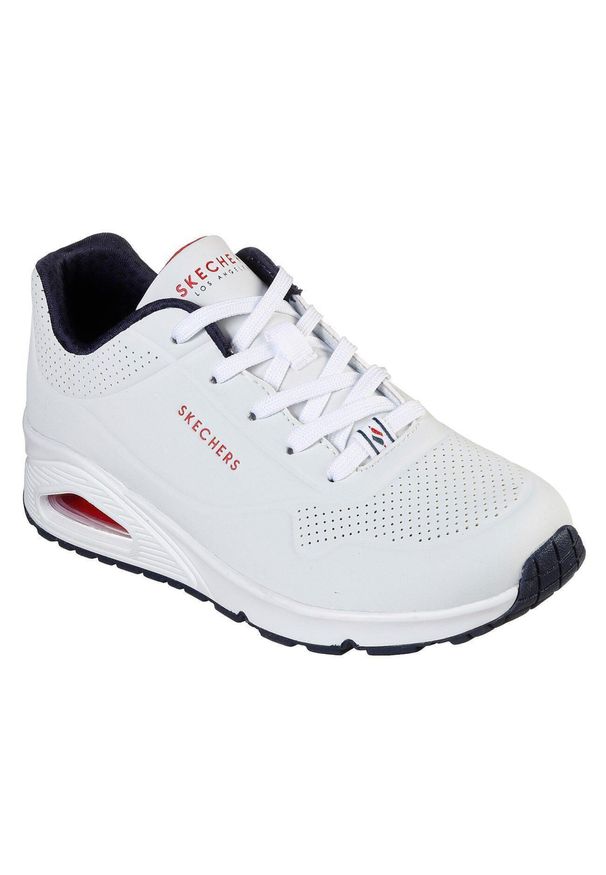 skechers - Buty do chodzenia damskie Skechers Uno-Stand on Air. Kolor: czerwony, biały, niebieski, wielokolorowy. Materiał: materiał, syntetyk, tkanina. Model: Skechers Sport. Sport: turystyka piesza