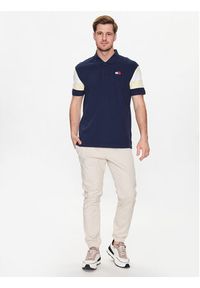 Tommy Jeans Polo Fabric Mix DM0DM16221 Granatowy Relaxed Fit. Typ kołnierza: polo. Kolor: niebieski. Materiał: bawełna #3