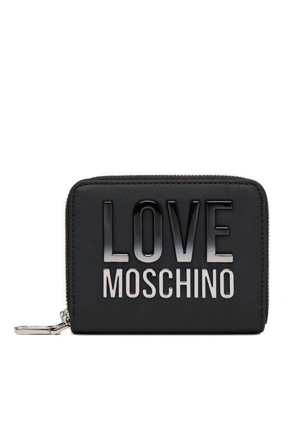 Love Moschino - LOVE MOSCHINO Duży Portfel Damski JC5726PP0MKD000B Czarny. Kolor: czarny. Materiał: skóra