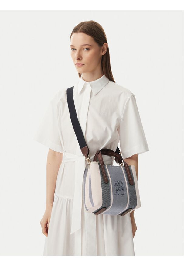 TOMMY HILFIGER - Tommy Hilfiger Torebka Th City Mini Satchel Jacquard AW0AW18732 Niebieski. Kolor: niebieski