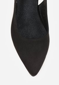 Born2be - Czarne Sandały Vices na Obcasie ze Skórzaną Wkładką i Metalicznym Wzorem Sesenora. Okazja: na co dzień. Zapięcie: sprzączka. Kolor: czarny. Materiał: skóra. Obcas: na obcasie. Styl: casual. Wysokość obcasa: średni #5