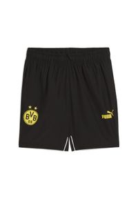 Puma - Męskie szorty Borussia Dortmund ftblARCHIVE PUMA Black Faster Yellow. Kolor: czarny, żółty, wielokolorowy. Wzór: aplikacja