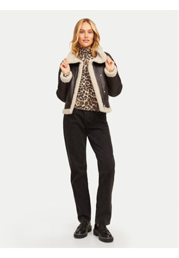 JJXX Kurtka z imitacji skóry Yolanda 12259326 Brązowy Regular Fit. Kolor: brązowy. Materiał: skóra