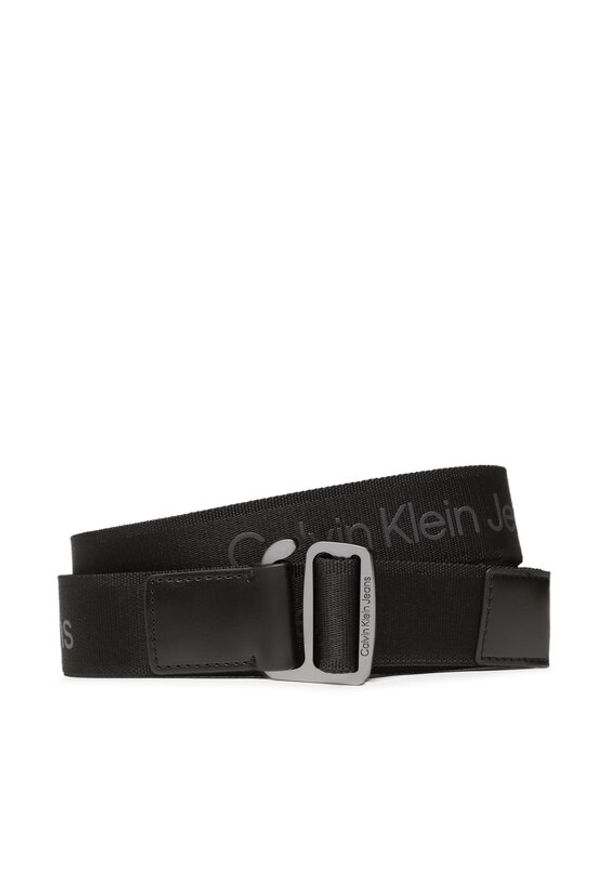 Calvin Klein Jeans Pasek Męski Slider Logo Webbing 35Mm K50K510153 Czarny. Kolor: czarny. Materiał: materiał