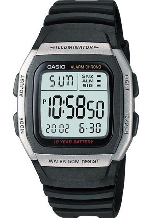 Zegarek Casio Zegarek męski Gubert Alarm Chrono W-96H -1A