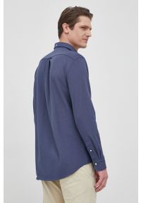 GANT - Gant Koszula męska kolor granatowy regular z kołnierzykiem button-down. Okazja: na co dzień. Typ kołnierza: button down. Kolor: niebieski. Materiał: tkanina, materiał, dzianina. Długość rękawa: długi rękaw. Długość: długie. Wzór: gładki. Styl: casual #3