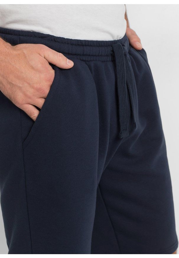 bonprix - Bermudy dresowe. Kolor: niebieski. Materiał: dresówka