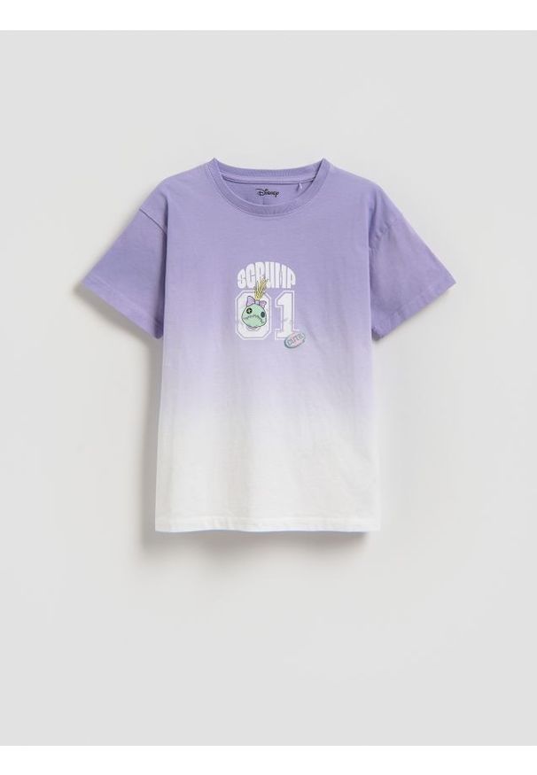 Reserved - Bawełniany t-shirt Lilo i Stitch - lawendowy. Kolor: fioletowy. Materiał: bawełna