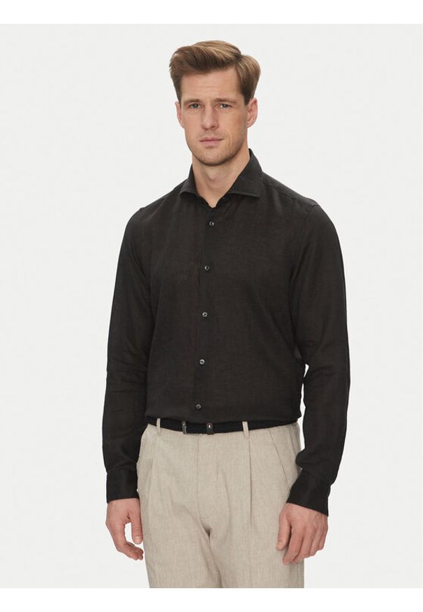 JOOP! Koszula 17 JSH-146Pai-W 30046075 Czarny Slim Fit. Kolor: czarny. Materiał: len