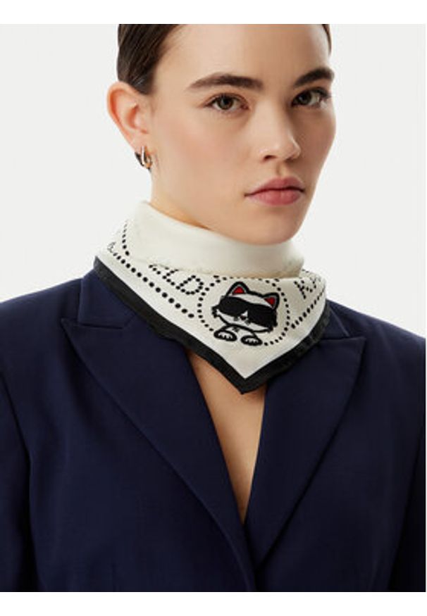 Karl Lagerfeld - KARL LAGERFELD Apaszka B2W33069 Beżowy jasny. Kolor: beżowy. Materiał: jedwab