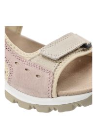 Sandały damskie Artiker, cholewka ze skóry naturalnej nubukowej regulowane paski z zapięciem na rzep, różowe, 58C1813. Zapięcie: rzepy. Kolor: różowy. Materiał: nubuk, skóra. Wzór: paski #2