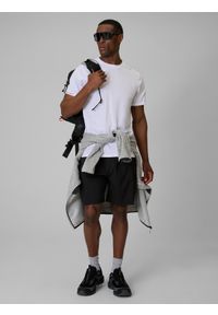 4f - 4F T-shirt regular gładki męski - biały M. Okazja: na co dzień. Kolor: biały. Materiał: dzianina, bawełna. Wzór: gładki. Styl: casual #2