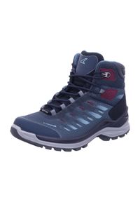 Buty trekkingowe damskie Lowa Ferrox Mid Gtx. Wysokość cholewki: za kostkę. Zapięcie: sznurówki. Kolor: niebieski. Materiał: syntetyk, tkanina, materiał. Szerokość cholewki: normalna