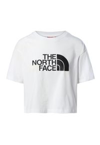 Koszulka sportowa damska The North Face Cropped Easy Tee. Kolor: biały. Materiał: bawełna. Długość rękawa: krótki rękaw. Długość: krótkie. Sport: turystyka piesza