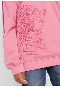 bonprix - Bluza z kapturem, z czystej bawełny organicznej. Typ kołnierza: kaptur. Kolor: różowy. Materiał: bawełna #2
