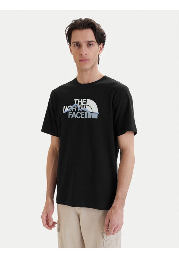 The North Face T-Shirt Mountain Line NF0A8GUX Czarny Regular Fit. Kolor: czarny. Materiał: bawełna